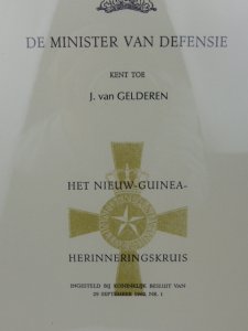 NL, Oorkonde Nieuw-Guinea Kruis