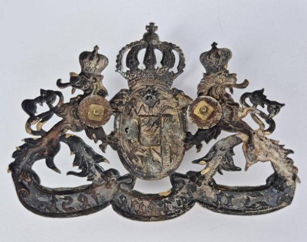 M1914 Bavarian Res.Officer helmet plate, silver-colored - Image 3