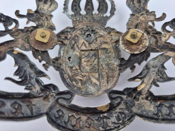 M1914 Bavarian Res.Officer helmet plate, silver-colored - Image 4