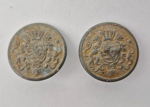 Gefreiterknöpfen set Saxony, feldgrau