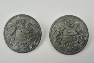 Sergeantknöpfen set Saxony, feldgrau