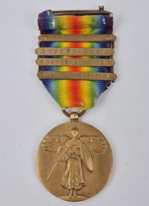 US, Victory medaille + 4 gespen
