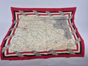 Patriottische stoffen doek 1914, "Strijdtoneel Frankrijk 1914"